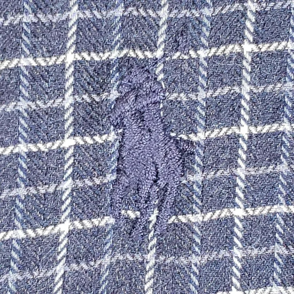 Polo Ralph Lauren Shirt Oxford Button Down Mens Size Large LS Navy Blue Plaid